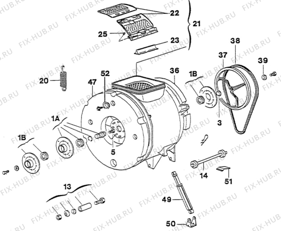 Взрыв-схема стиральной машины Electrolux WH115 - Схема узла W30 Drum C